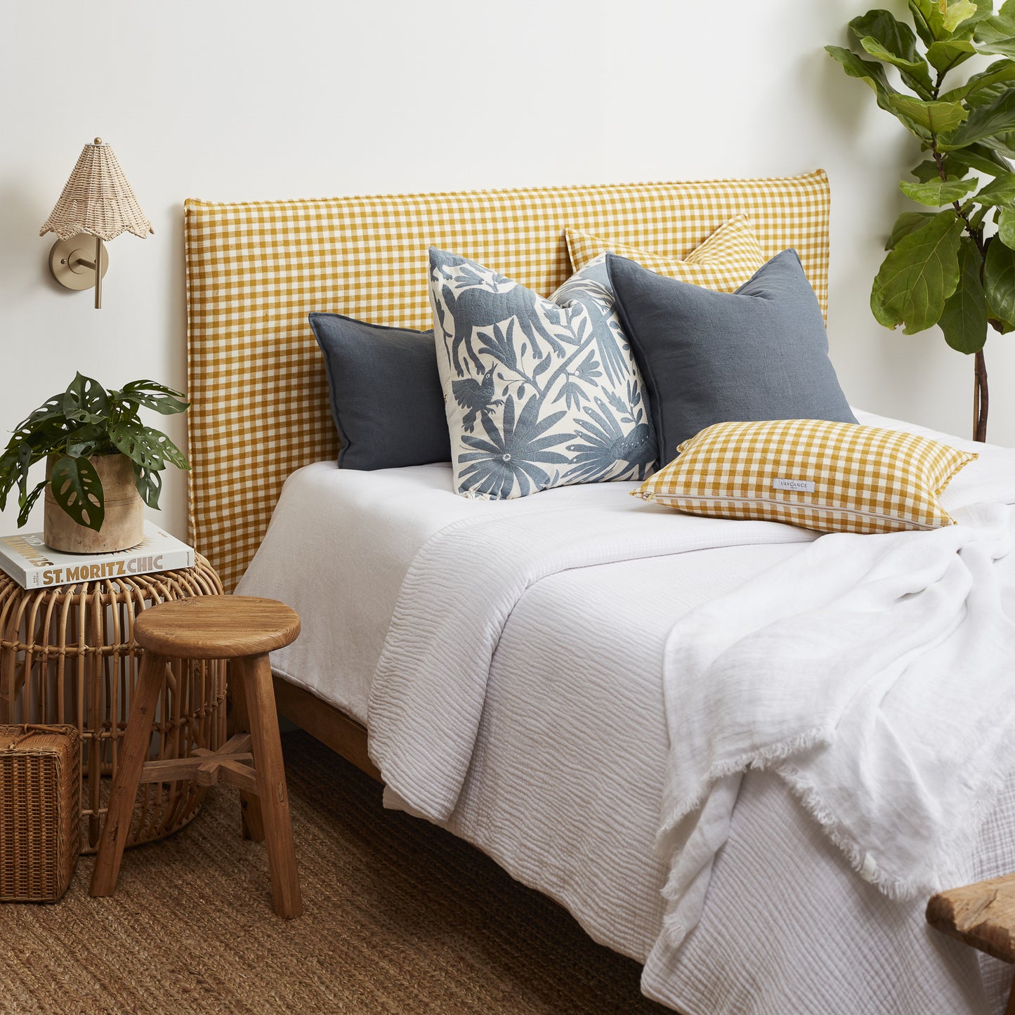 Ochre Gingham Pillow