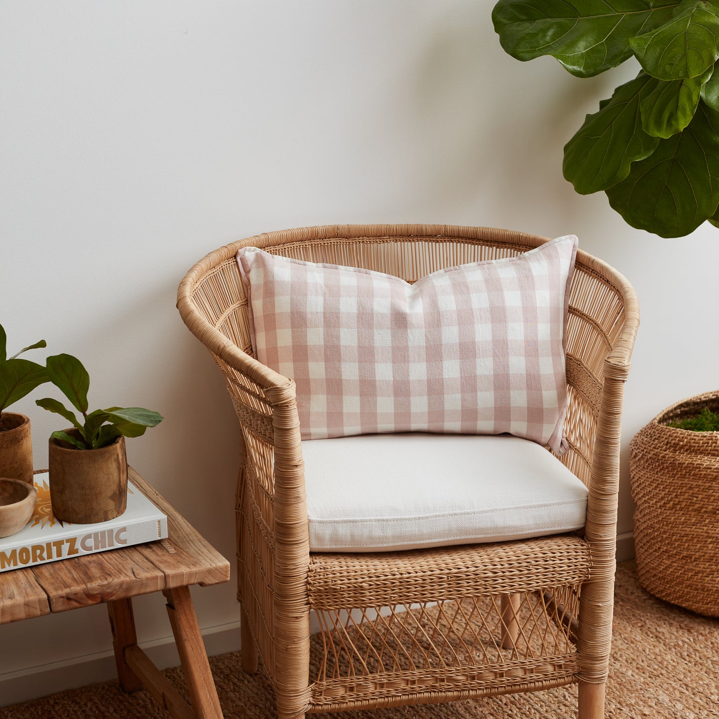 Rosé Classic Gingham Pillow