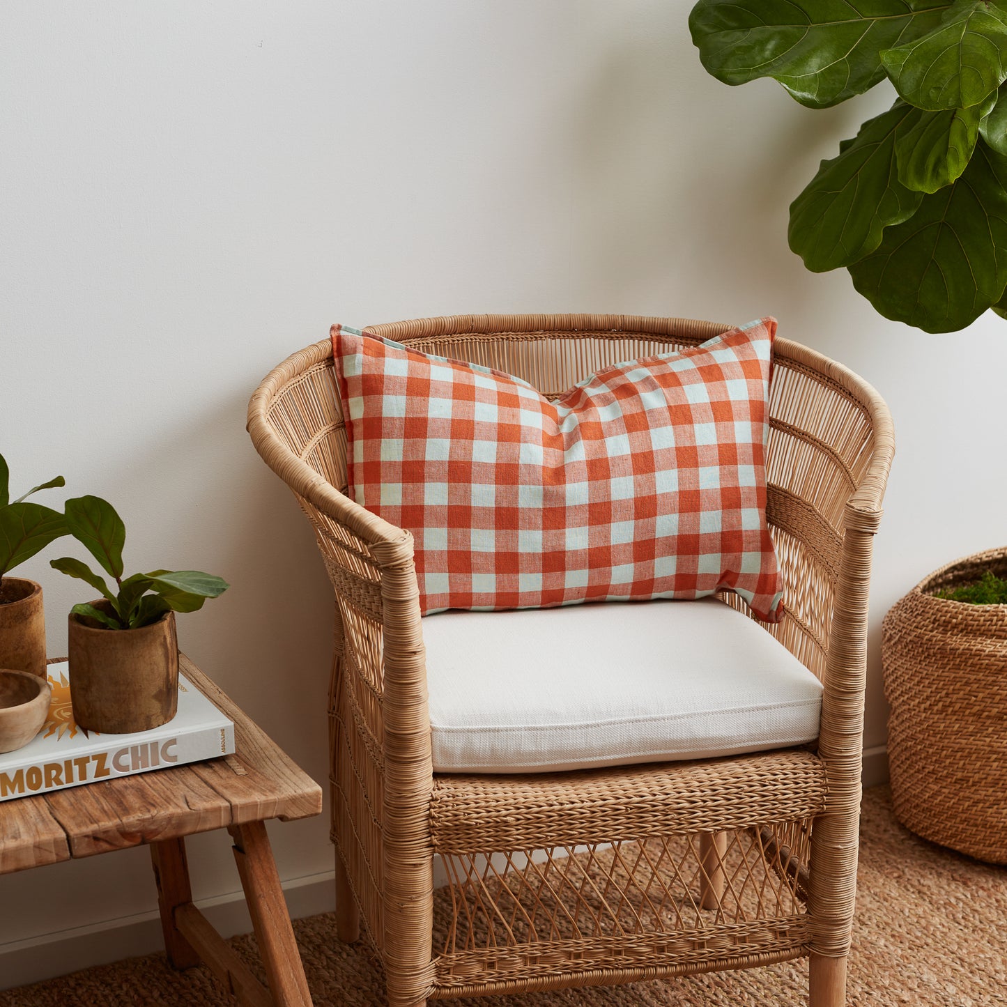 Aperol Gingham Pillow